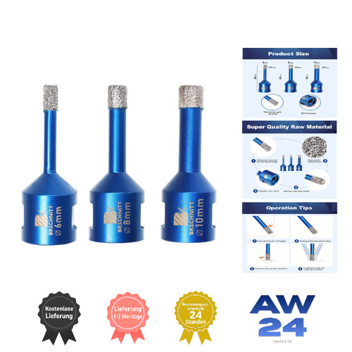 Diamantbohrer set stück m14 - diamantbohrer, 3