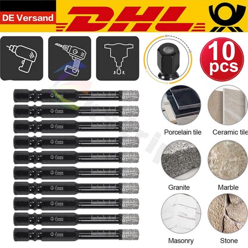 10x kant diamant bohrer - 6-kant,
